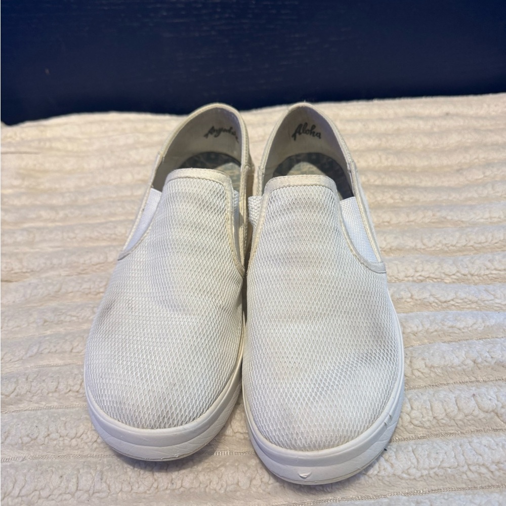 Olukai White Slip-On Women’s  Shoes